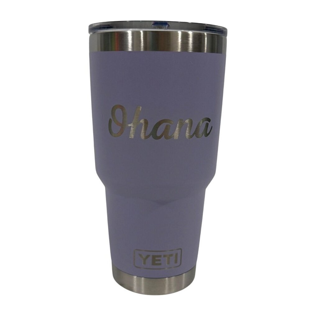 Yeti 30 Oz Tumbler Purple‎ Stainless Steel With Lid Mommy & Ohana Design